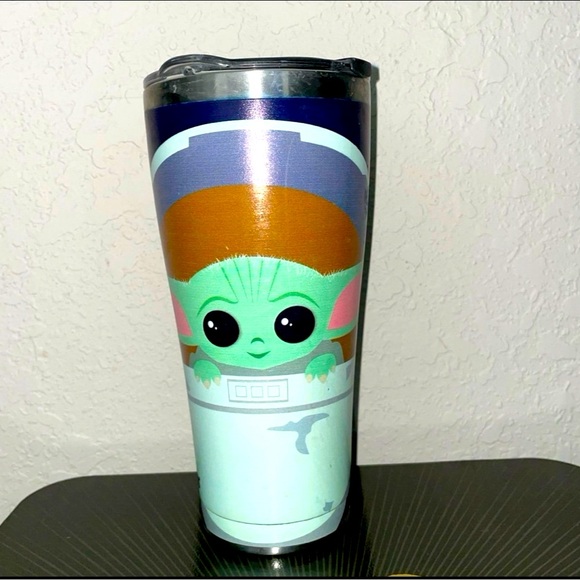 Tervis ~  Star Wars Mandalorian Baby Yoda The Child 20oz Stainless Tumbler Cup - Picture 1 of 7